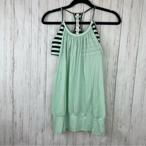 Lululemon sea foam green tank with sports bra size 6